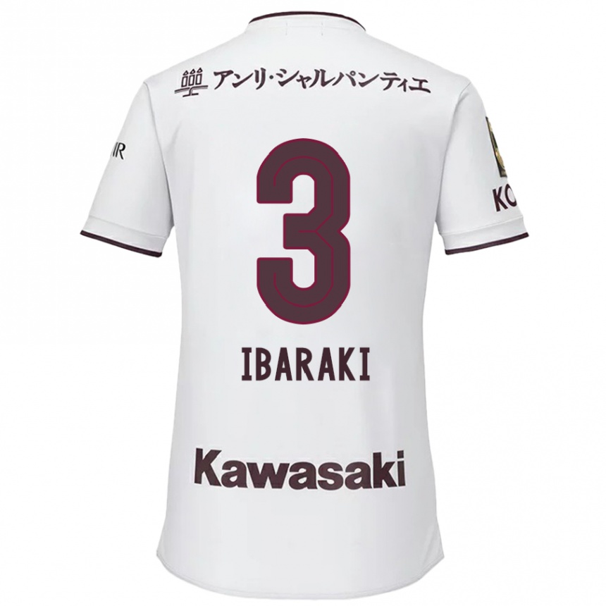 Kinder Fußball Riku Ibaraki #3 Weiß Rot Auswärtstrikot Trikot 2024/25 T-Shirt Luxemburg