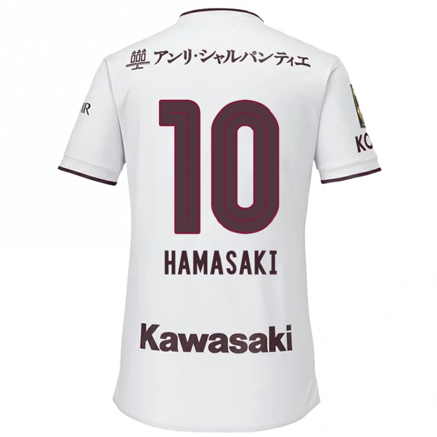 Kinder Fußball Kento Hamasaki #10 Weiß Rot Auswärtstrikot Trikot 2024/25 T-Shirt Luxemburg