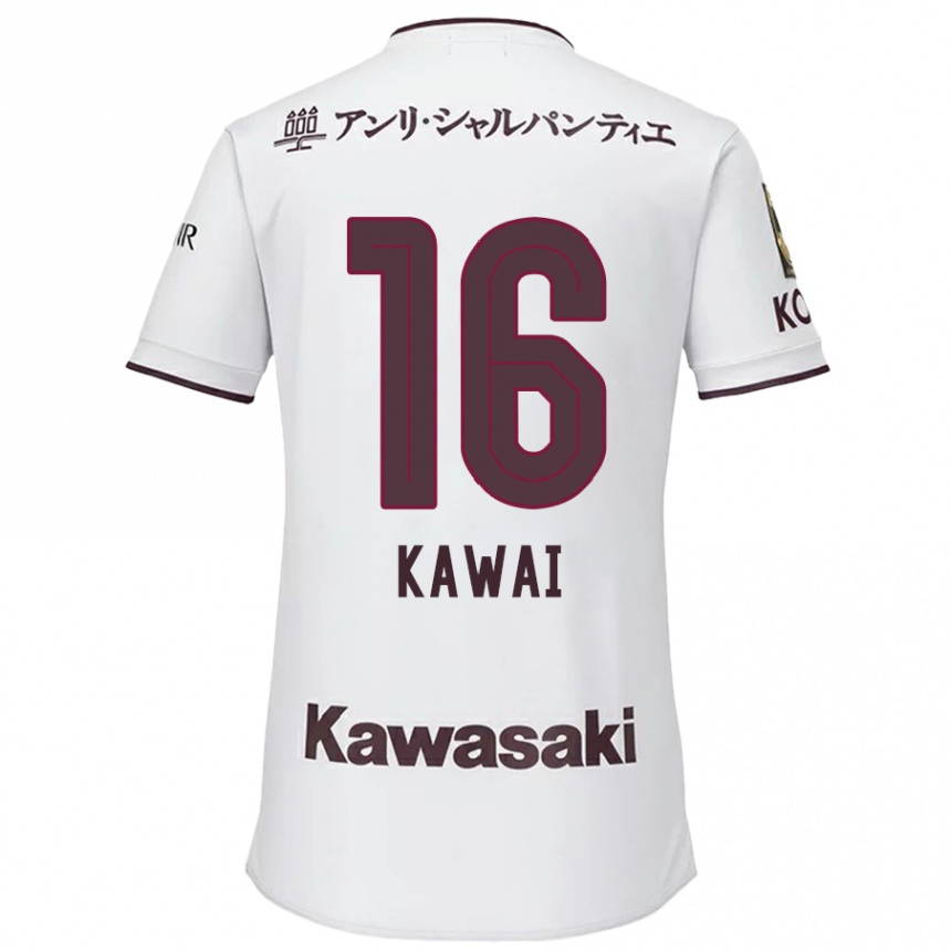 Kinder Fußball Yuka Kawai #16 Weiß Rot Auswärtstrikot Trikot 2024/25 T-Shirt Luxemburg