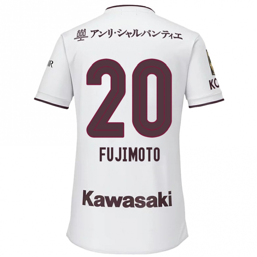 Kinder Fußball Riku Fujimoto #20 Weiß Rot Auswärtstrikot Trikot 2024/25 T-Shirt Luxemburg