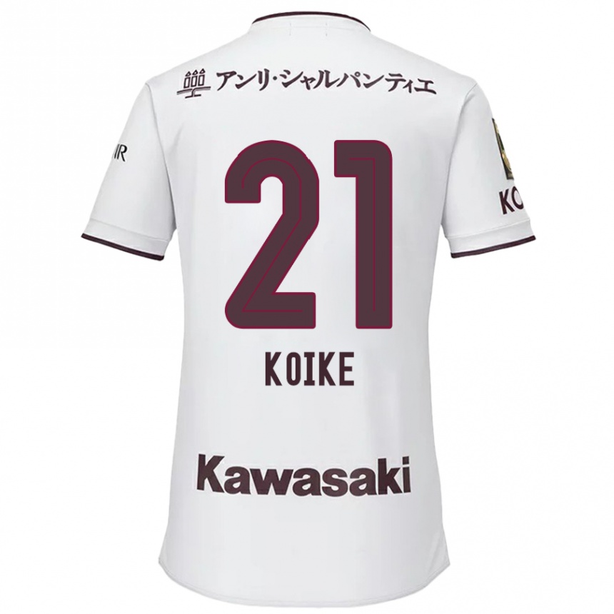 Kinder Fußball Shusuke Koike #21 Weiß Rot Auswärtstrikot Trikot 2024/25 T-Shirt Luxemburg