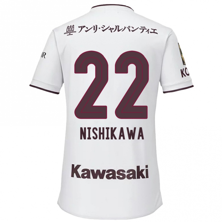 Kinder Fußball Aiku Nishikawa #22 Weiß Rot Auswärtstrikot Trikot 2024/25 T-Shirt Luxemburg