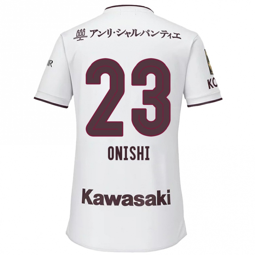 Kinder Fußball Sota Onishi #23 Weiß Rot Auswärtstrikot Trikot 2024/25 T-Shirt Luxemburg