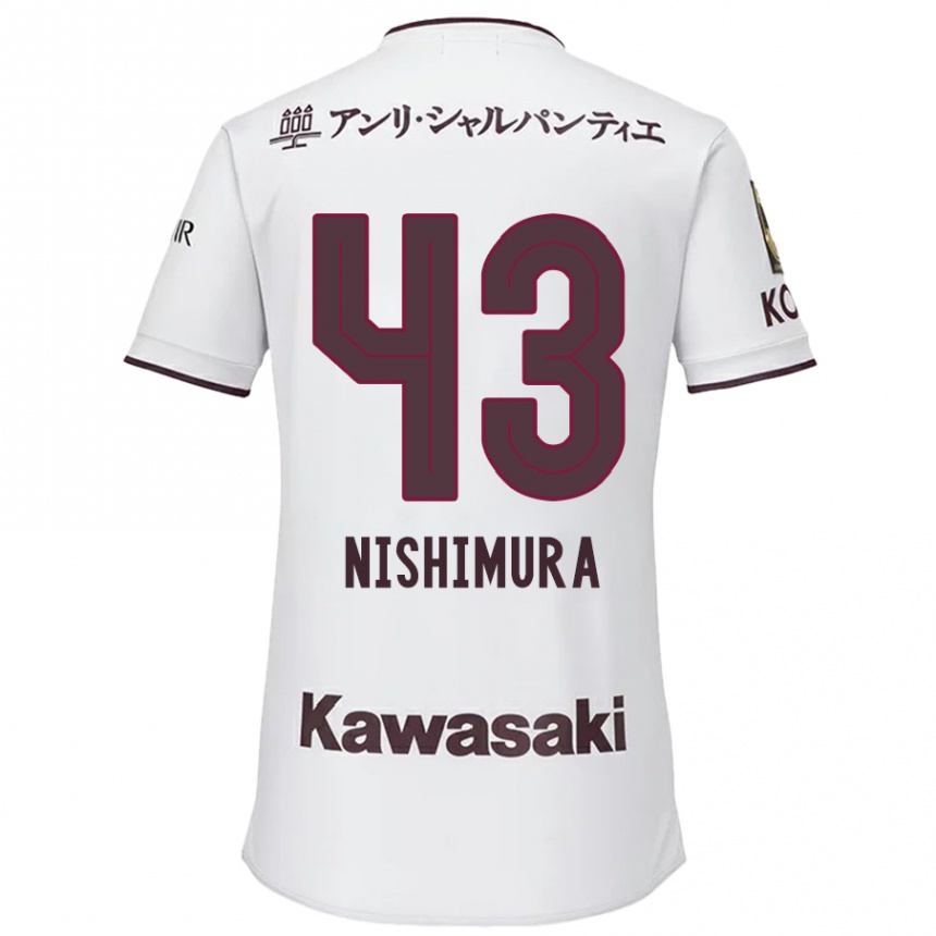 Kinder Fußball Nagi Nishimura #43 Weiß Rot Auswärtstrikot Trikot 2024/25 T-Shirt Luxemburg