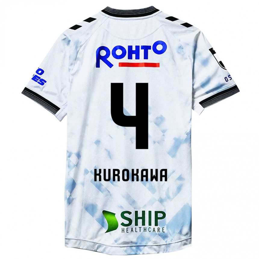 Kinder Fußball Keisuke Kurokawa #4 Weiß Schwarz Auswärtstrikot Trikot 2024/25 T-Shirt Luxemburg