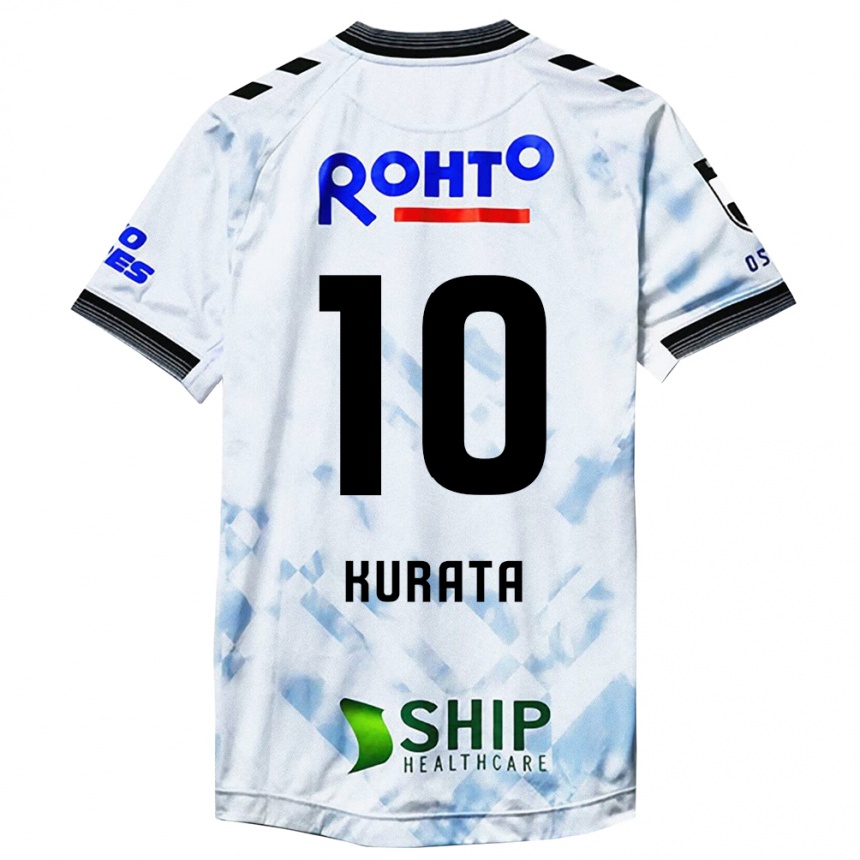 Kinder Fußball Shu Kurata #10 Weiß Schwarz Auswärtstrikot Trikot 2024/25 T-Shirt Luxemburg