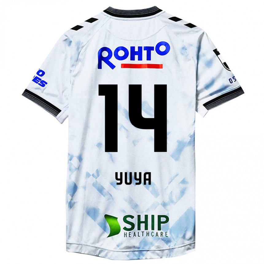 Kinder Fußball Yuya Fukuda #14 Weiß Schwarz Auswärtstrikot Trikot 2024/25 T-Shirt Luxemburg