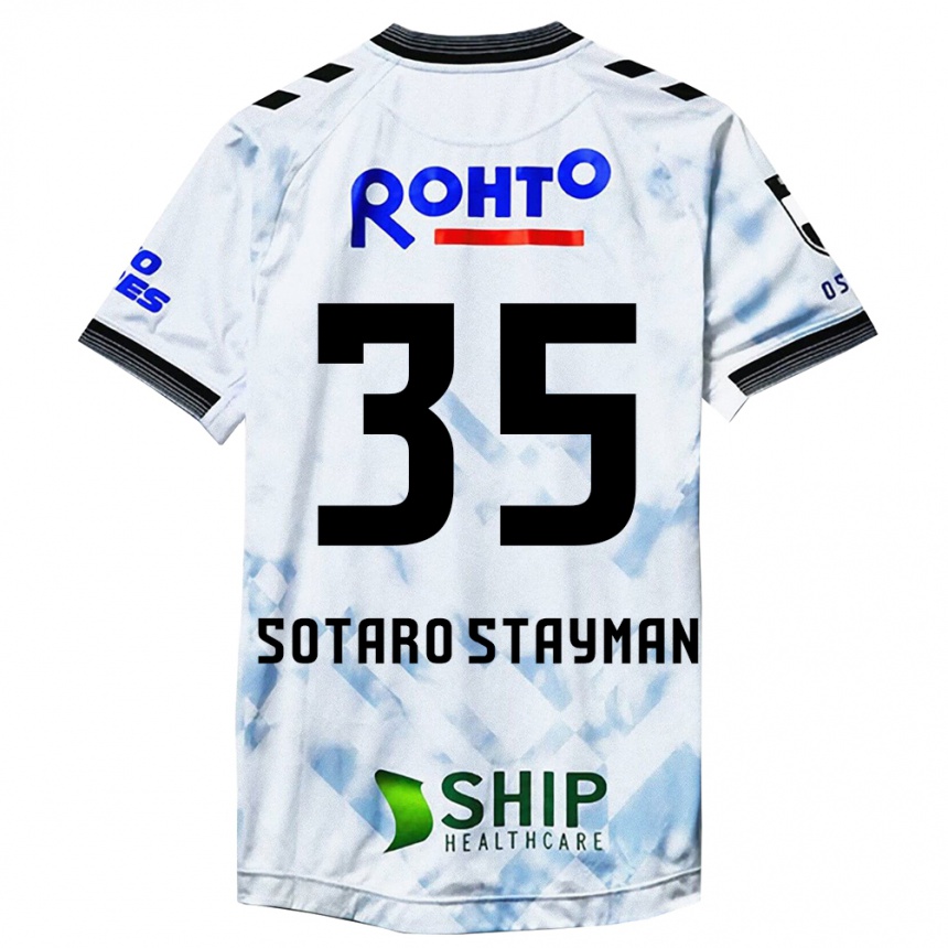 Kinder Fußball Joshua Sotaro Stayman #35 Weiß Schwarz Auswärtstrikot Trikot 2024/25 T-Shirt Luxemburg