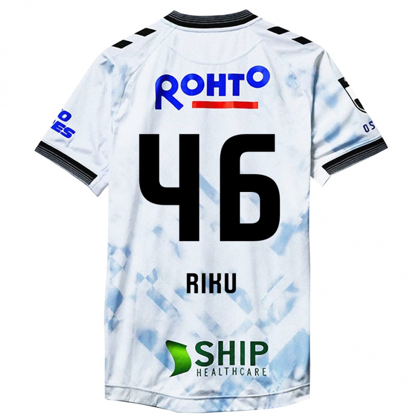 Kinder Fußball Riku Matsuda #46 Weiß Schwarz Auswärtstrikot Trikot 2024/25 T-Shirt Luxemburg