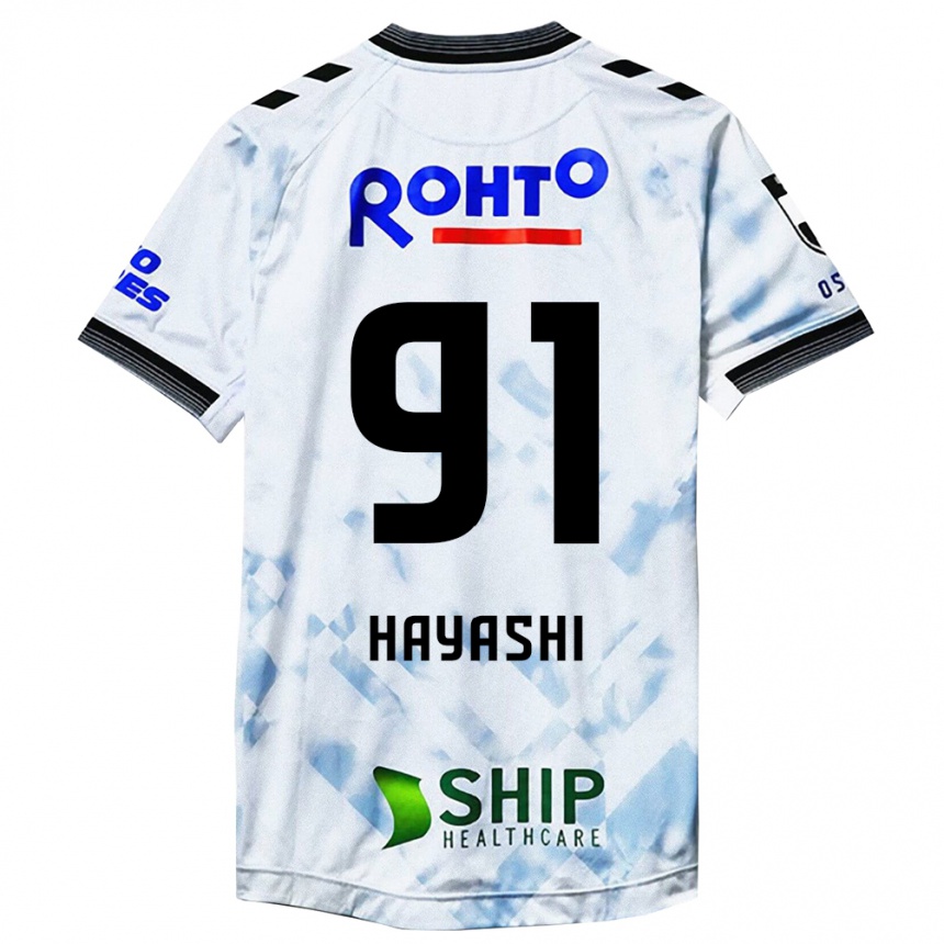 Kinder Fußball Daichi Hayashi #91 Weiß Schwarz Auswärtstrikot Trikot 2024/25 T-Shirt Luxemburg