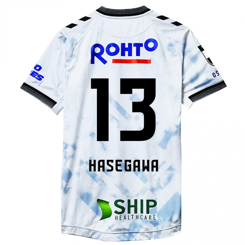 Kinder Fußball Kosei Hasegawa #13 Weiß Schwarz Auswärtstrikot Trikot 2024/25 T-Shirt Luxemburg