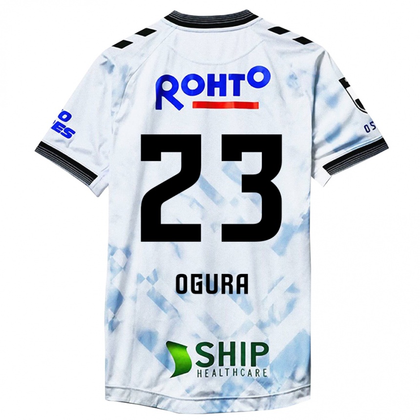 Kinder Fußball Shimpei Ogura #23 Weiß Schwarz Auswärtstrikot Trikot 2024/25 T-Shirt Luxemburg