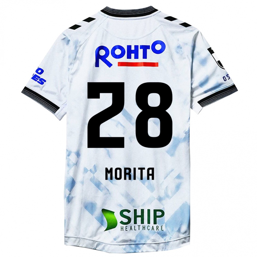 Kinder Fußball Masahiro Morita #28 Weiß Schwarz Auswärtstrikot Trikot 2024/25 T-Shirt Luxemburg