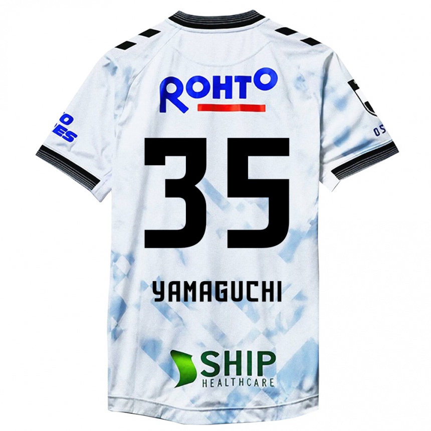 Kinder Fußball Haruta Yamaguchi #35 Weiß Schwarz Auswärtstrikot Trikot 2024/25 T-Shirt Luxemburg