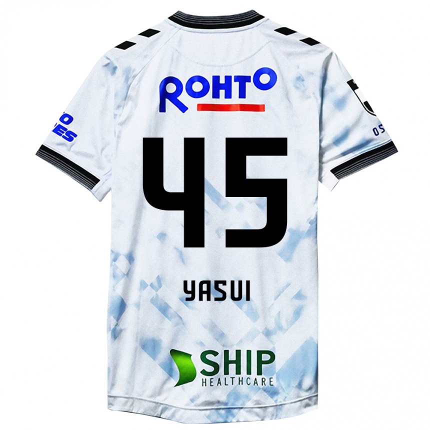 Kinder Fußball Tsukasa Yasui #45 Weiß Schwarz Auswärtstrikot Trikot 2024/25 T-Shirt Luxemburg