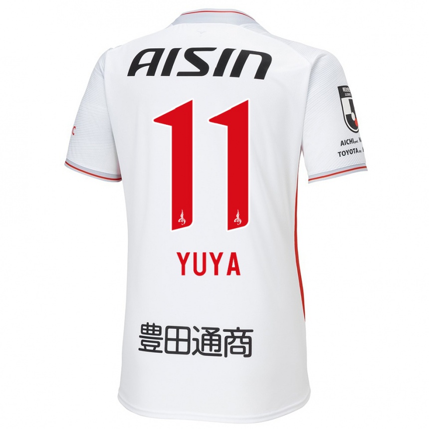 Kinder Fußball Yuya Yamagishi #11 Weiß Gelb Rot Auswärtstrikot Trikot 2024/25 T-Shirt Luxemburg