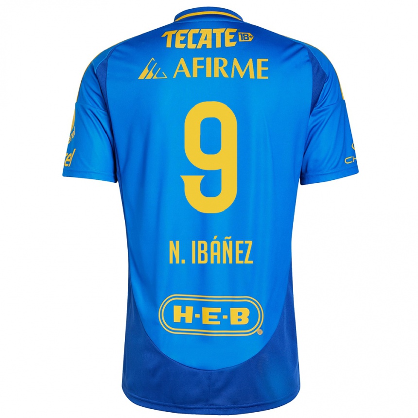 Kinder Fußball Nicolás Ibáñez #9 Blau Gelb Auswärtstrikot Trikot 2024/25 T-Shirt Luxemburg