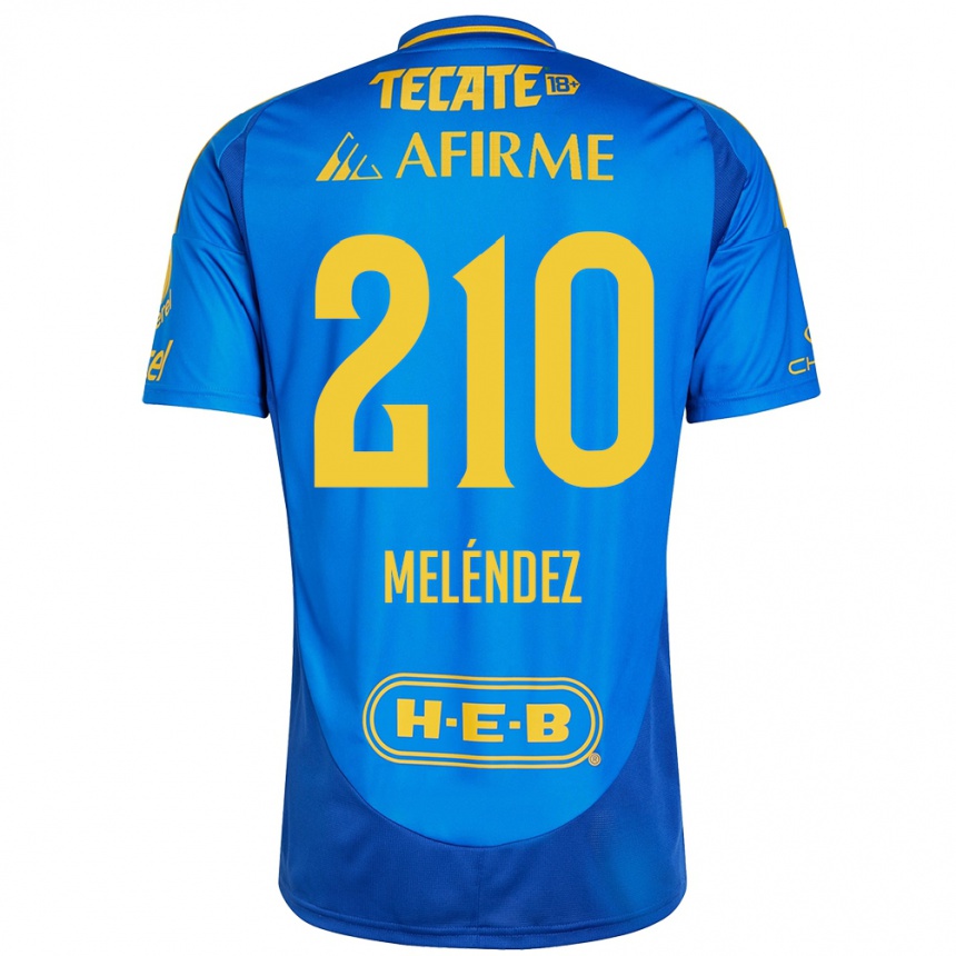 Kinder Fußball Marcelo Meléndez #210 Blau Gelb Auswärtstrikot Trikot 2024/25 T-Shirt Luxemburg