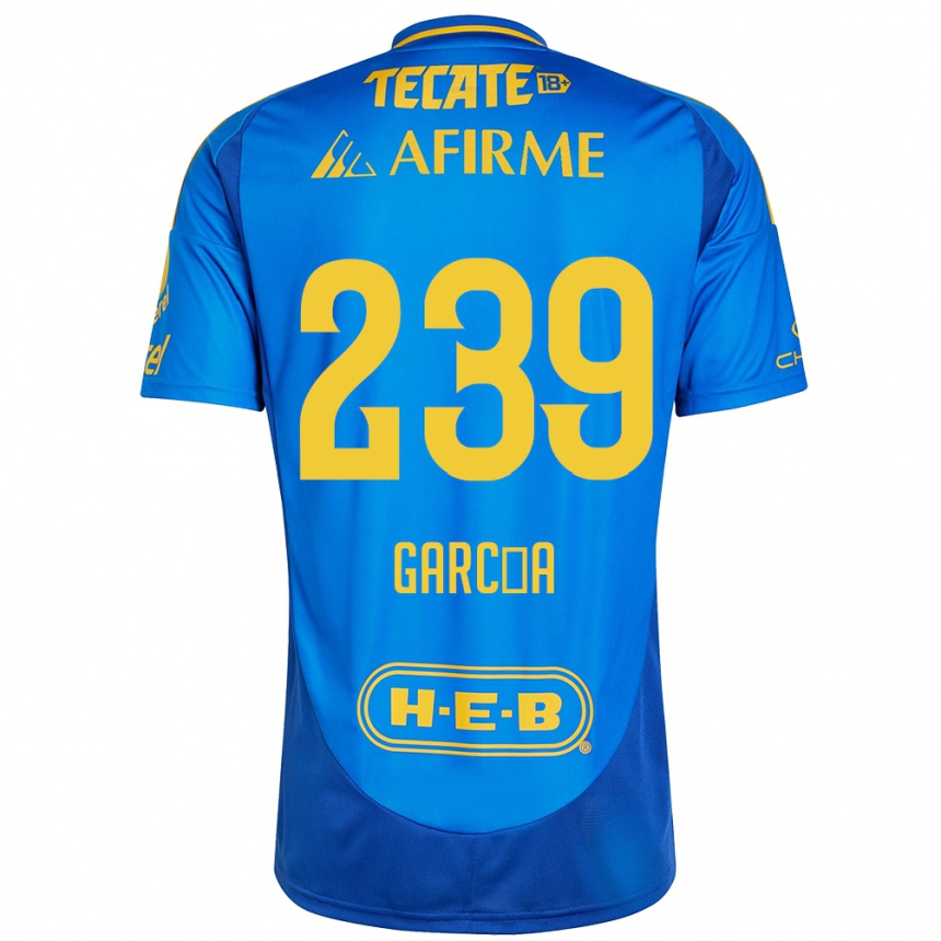 Kinder Fußball Diego García #239 Blau Gelb Auswärtstrikot Trikot 2024/25 T-Shirt Luxemburg