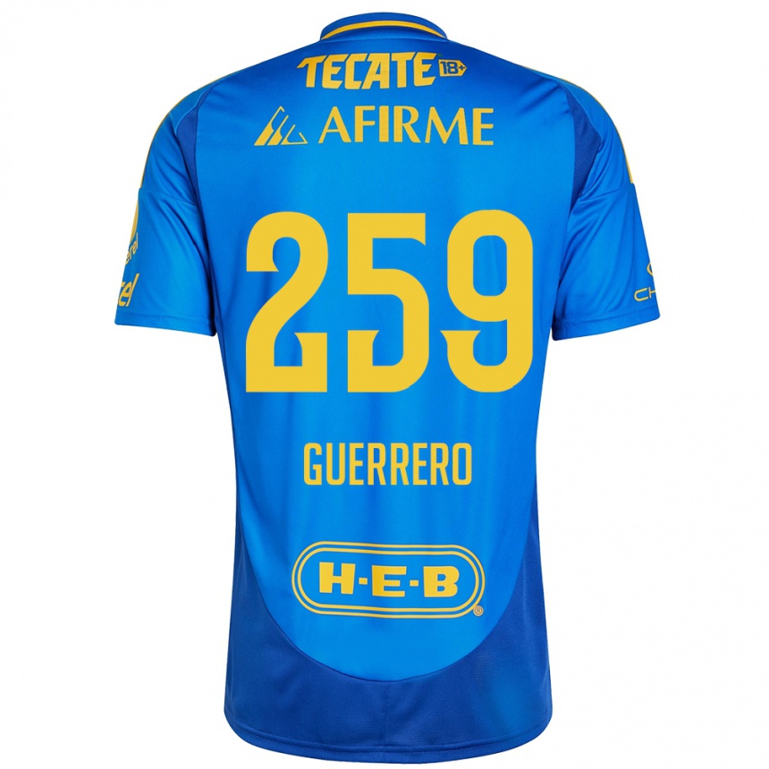 Kinder Fußball Erick Guerrero #259 Blau Gelb Auswärtstrikot Trikot 2024/25 T-Shirt Luxemburg