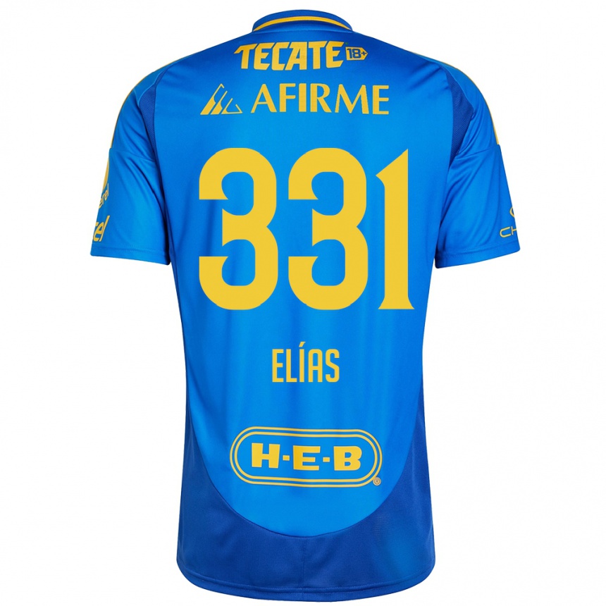 Kinder Fußball Bruno Elías #331 Blau Gelb Auswärtstrikot Trikot 2024/25 T-Shirt Luxemburg