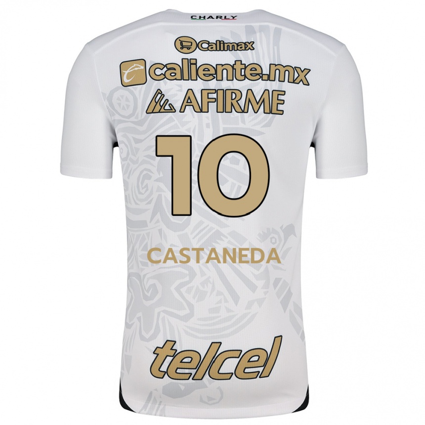 Kinder Fußball Kevin Castañeda #10 Weiß Schwarz Auswärtstrikot Trikot 2024/25 T-Shirt Luxemburg