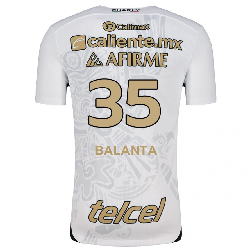 Kinder Fußball Kevin Balanta #35 Weiß Schwarz Auswärtstrikot Trikot 2024/25 T-Shirt Luxemburg