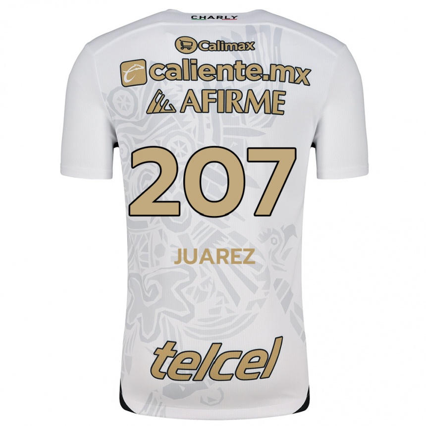 Kinder Fußball José Juárez #207 Weiß Schwarz Auswärtstrikot Trikot 2024/25 T-Shirt Luxemburg