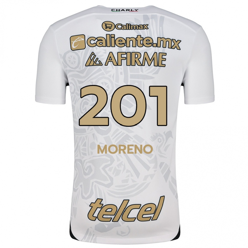 Kinder Fußball Jesús Moreno #201 Weiß Schwarz Auswärtstrikot Trikot 2024/25 T-Shirt Luxemburg