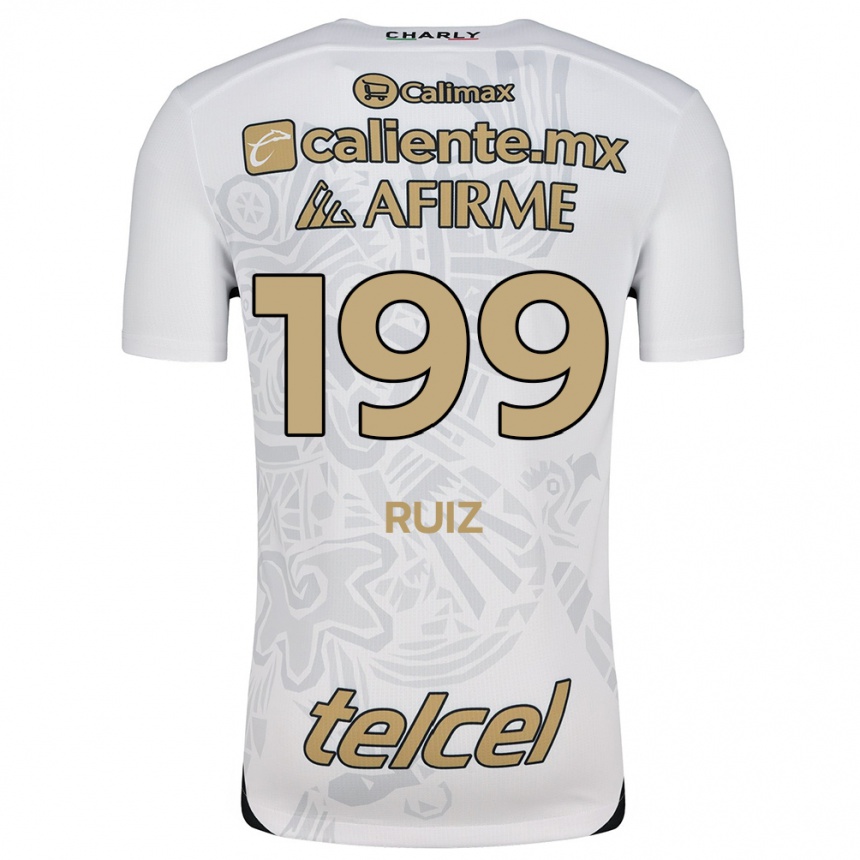 Kinder Fußball Emilio Ruiz #199 Weiß Schwarz Auswärtstrikot Trikot 2024/25 T-Shirt Luxemburg