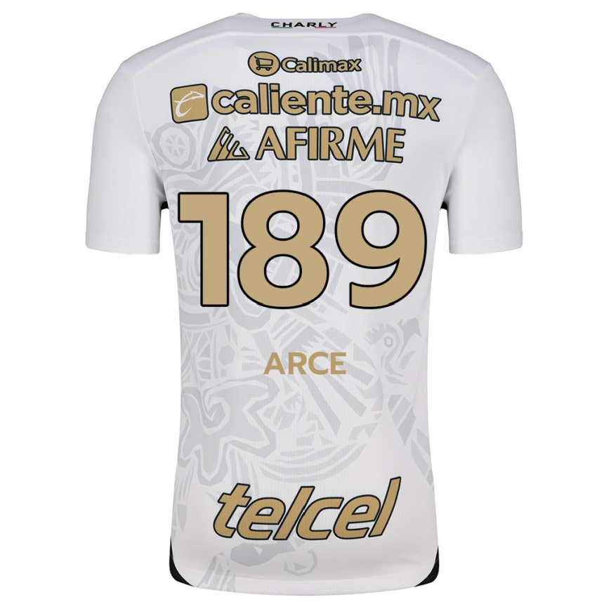 Kinder Fußball Diego Arce #189 Weiß Schwarz Auswärtstrikot Trikot 2024/25 T-Shirt Luxemburg