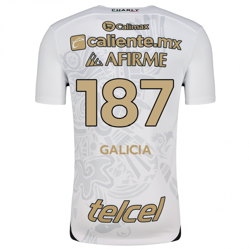 Kinder Fußball Carlos Galicia #187 Weiß Schwarz Auswärtstrikot Trikot 2024/25 T-Shirt Luxemburg