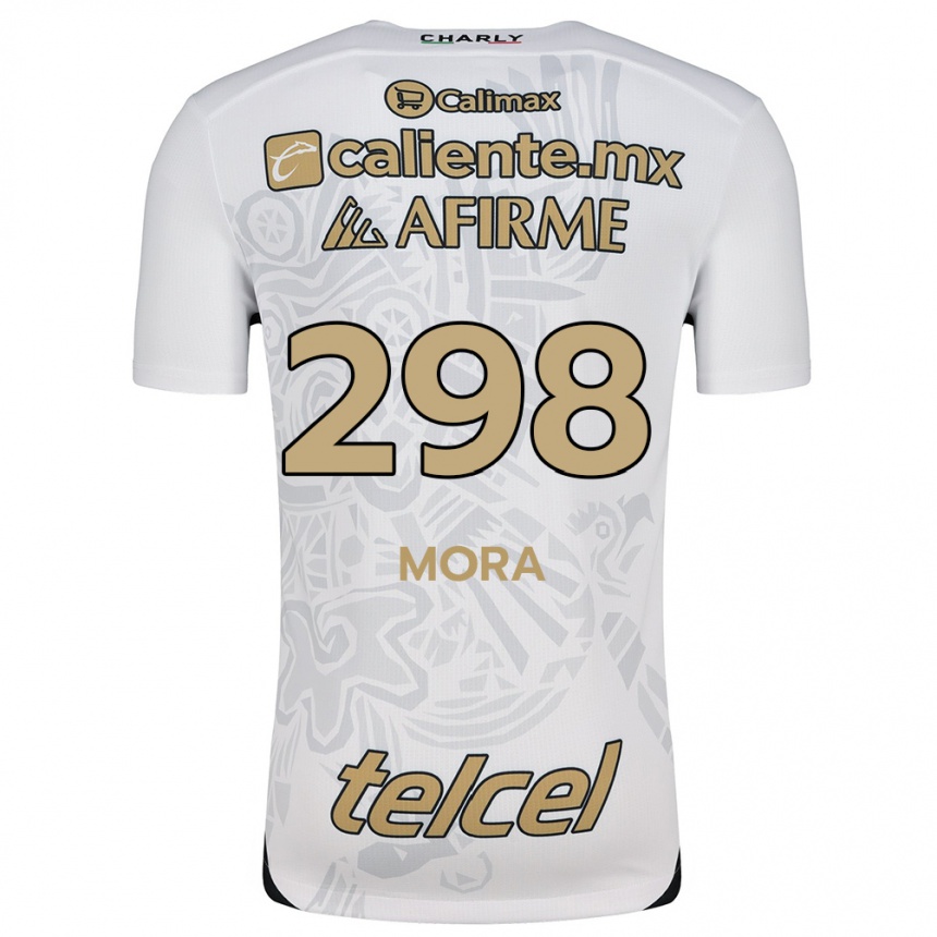 Kinder Fußball Gilberto Mora #298 Weiß Schwarz Auswärtstrikot Trikot 2024/25 T-Shirt Luxemburg