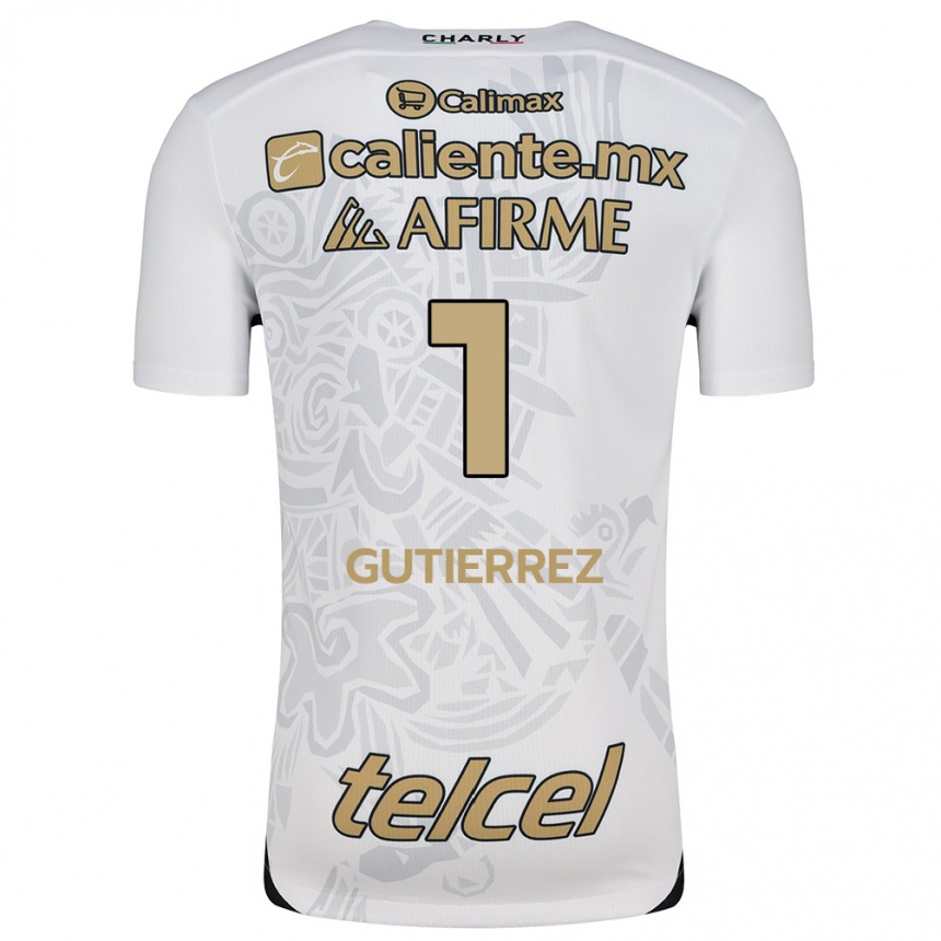 Kinder Fußball Alejandra Gutiérrez #1 Weiß Schwarz Auswärtstrikot Trikot 2024/25 T-Shirt Luxemburg