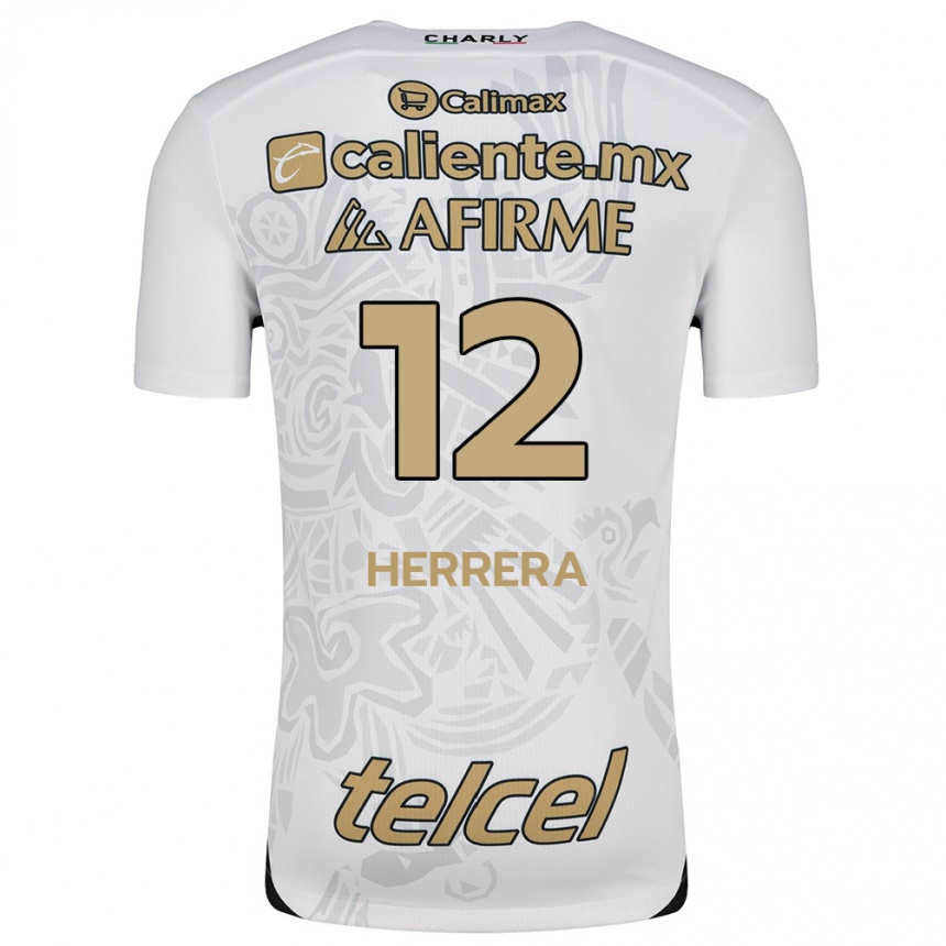 Kinder Fußball Melissa Herrera #12 Weiß Schwarz Auswärtstrikot Trikot 2024/25 T-Shirt Luxemburg