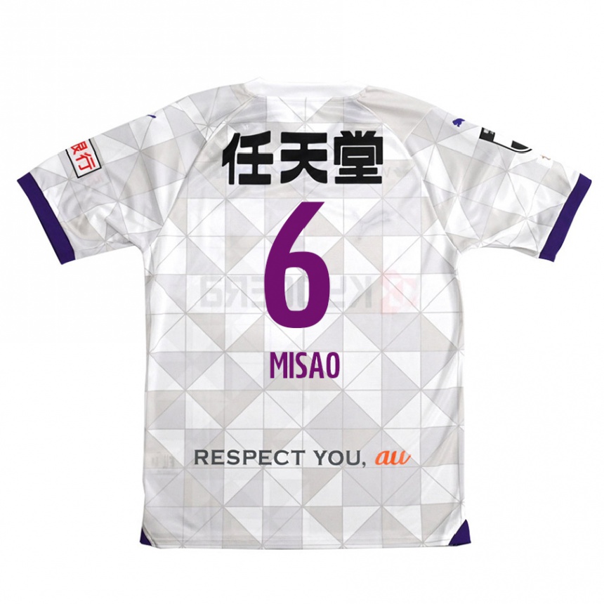 Kinder Fußball Yuto Misao #6 Weiß Lila Auswärtstrikot Trikot 2024/25 T-Shirt Luxemburg