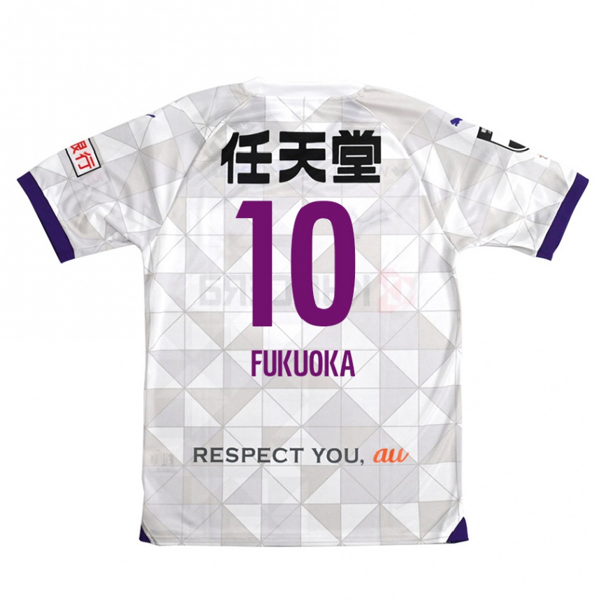 Kinder Fußball Shimpei Fukuoka #10 Weiß Lila Auswärtstrikot Trikot 2024/25 T-Shirt Luxemburg