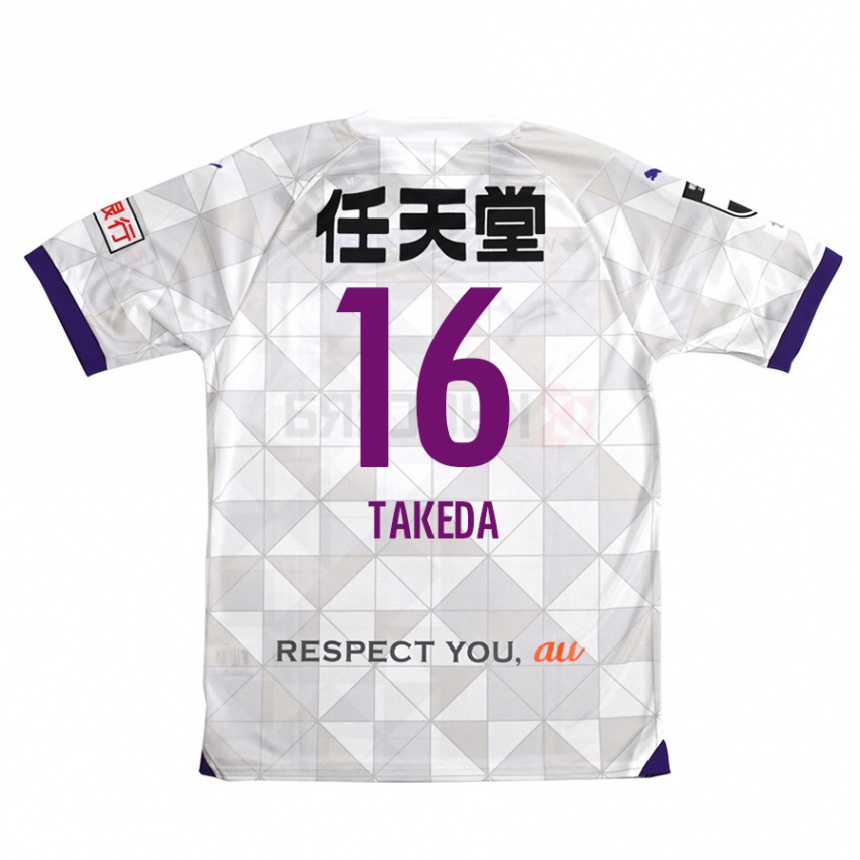 Kinder Fußball Shohei Takeda #16 Weiß Lila Auswärtstrikot Trikot 2024/25 T-Shirt Luxemburg