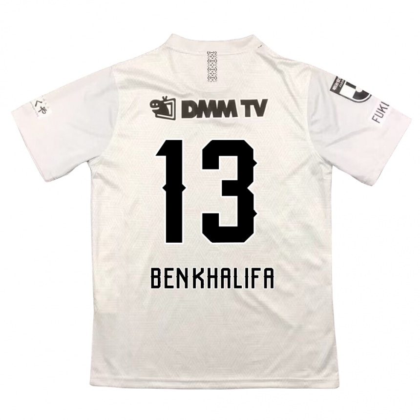 Kinder Fußball Nassim Ben Khalifa #13 Grauschwarz Auswärtstrikot Trikot 2024/25 T-Shirt Luxemburg