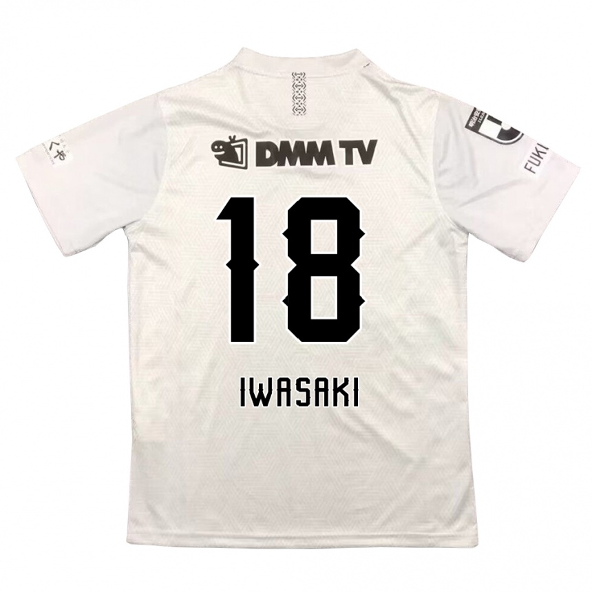 Kinder Fußball Yuto Iwasaki #18 Grauschwarz Auswärtstrikot Trikot 2024/25 T-Shirt Luxemburg