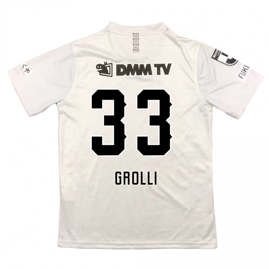 Kinder Fußball Douglas Grolli #33 Grauschwarz Auswärtstrikot Trikot 2024/25 T-Shirt Luxemburg