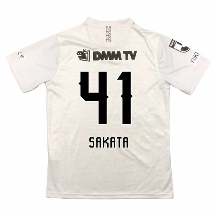 Kinder Fußball Daiki Sakata #41 Grauschwarz Auswärtstrikot Trikot 2024/25 T-Shirt Luxemburg