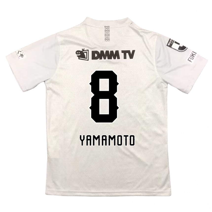 Kinder Fußball Shunsuke Yamamoto #8 Grauschwarz Auswärtstrikot Trikot 2024/25 T-Shirt Luxemburg