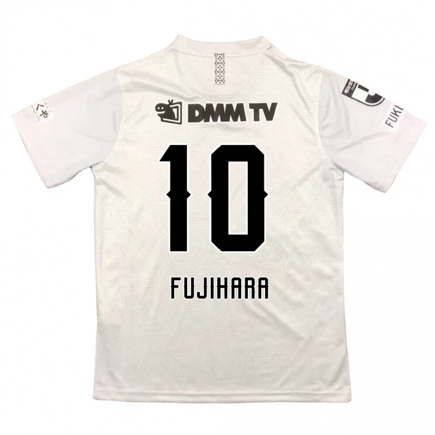 Kinder Fußball Naoatsu Fujihara #10 Grauschwarz Auswärtstrikot Trikot 2024/25 T-Shirt Luxemburg