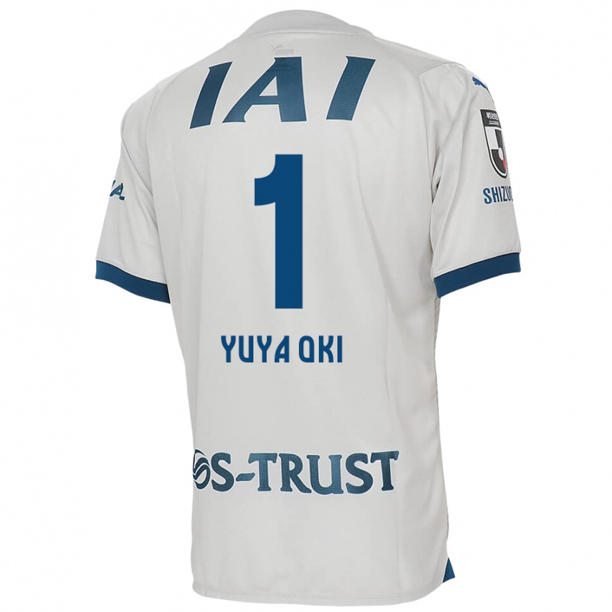 Kinder Fußball Yuya Oki #1 Weiß Blau Auswärtstrikot Trikot 2024/25 T-Shirt Luxemburg