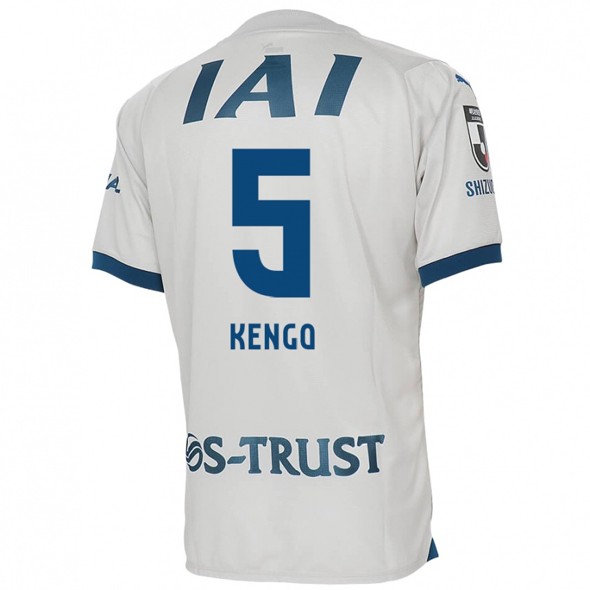 Kinder Fußball Kengo Kitazume #5 Weiß Blau Auswärtstrikot Trikot 2024/25 T-Shirt Luxemburg