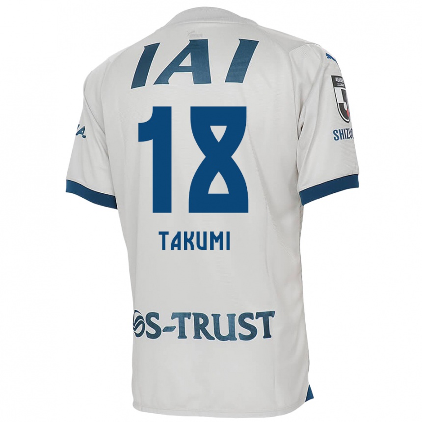 Kinder Fußball Takumi Kato #18 Weiß Blau Auswärtstrikot Trikot 2024/25 T-Shirt Luxemburg