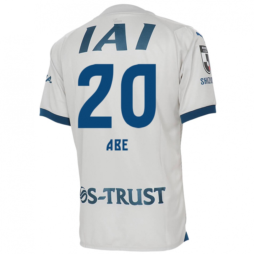 Kinder Fußball Ryoya Abe #20 Weiß Blau Auswärtstrikot Trikot 2024/25 T-Shirt Luxemburg