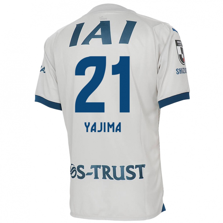 Kinder Fußball Shinya Yajima #21 Weiß Blau Auswärtstrikot Trikot 2024/25 T-Shirt Luxemburg