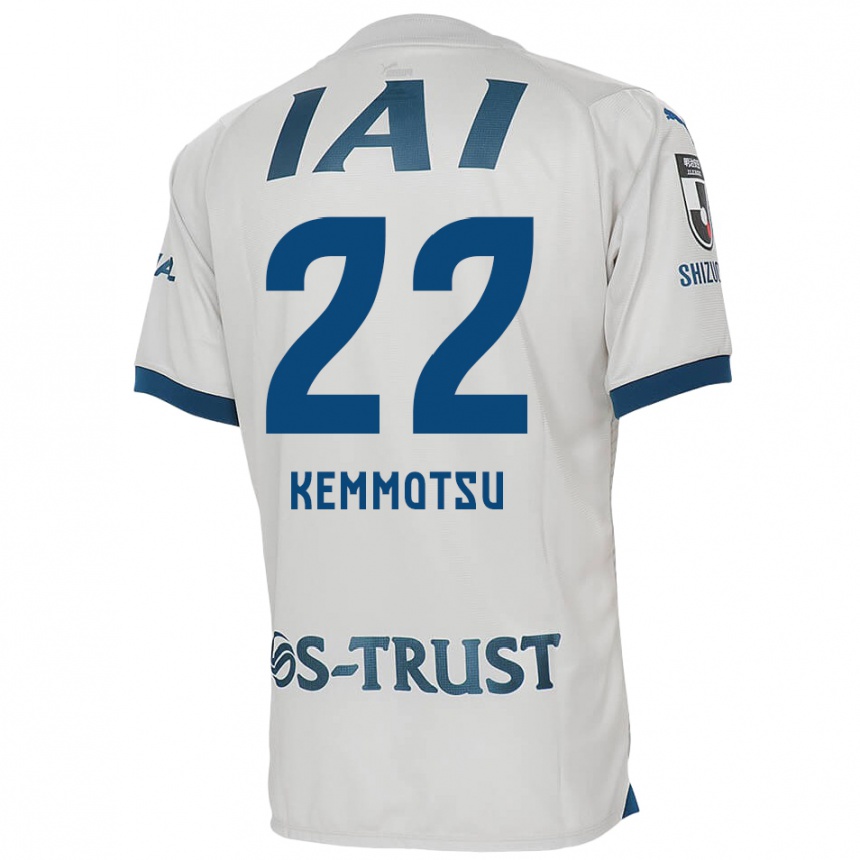 Kinder Fußball Takumu Kemmotsu #22 Weiß Blau Auswärtstrikot Trikot 2024/25 T-Shirt Luxemburg